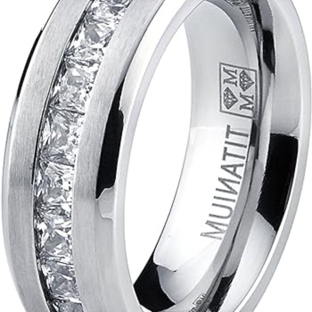 Mens' Wedding Band Engagement Ring Titanium - Picture 3 of 5